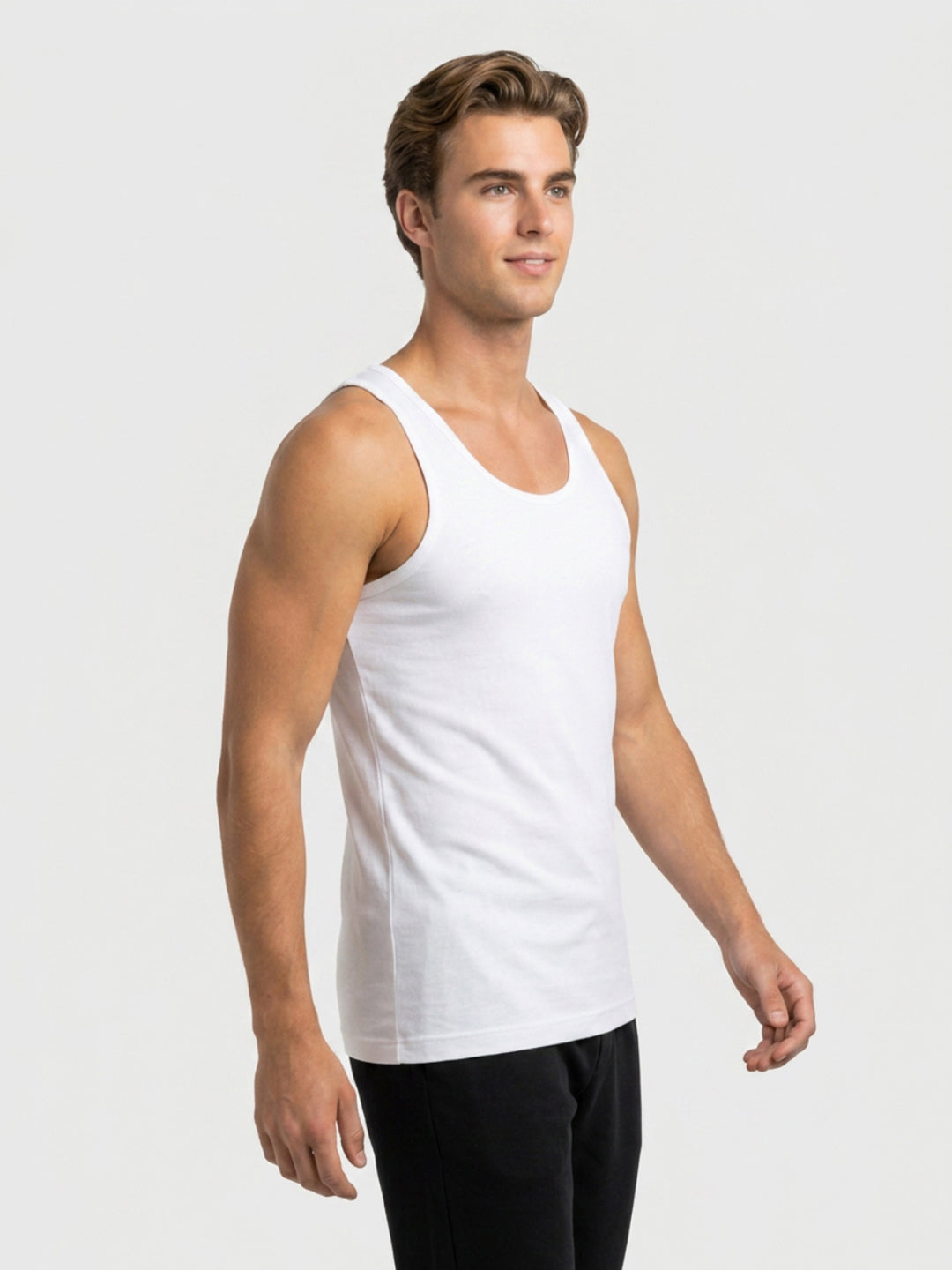 Park Avenue Men White Cotton Vest