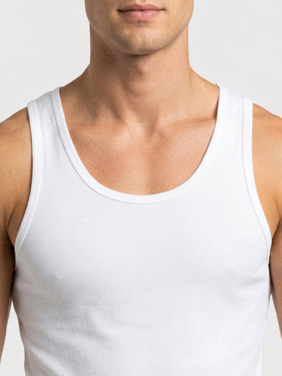 Park Avenue Men White Cotton Vest
