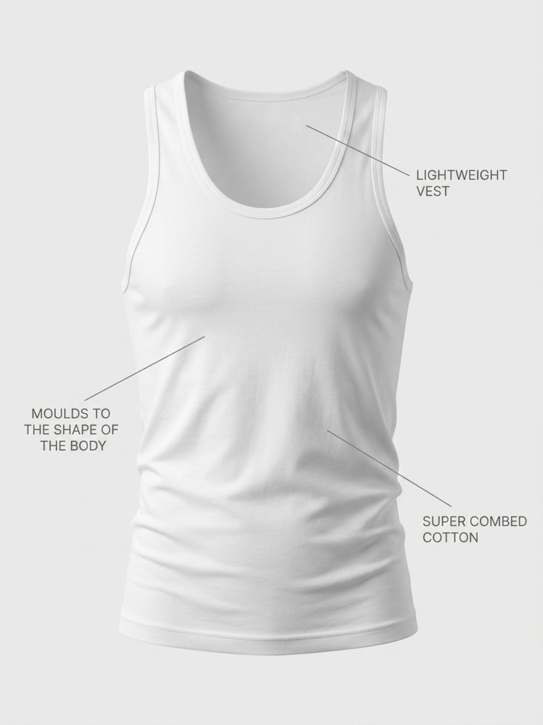 Park Avenue Men White Cotton Vest