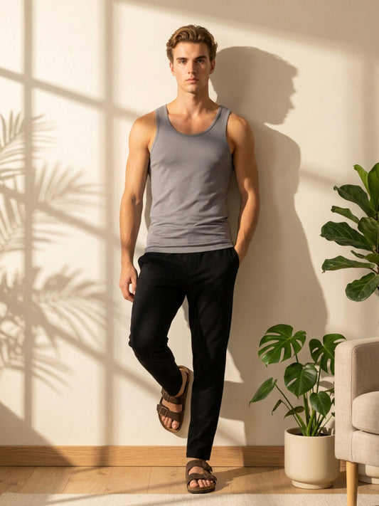 Park Avenue Men Grey Bamboo Blend Vest