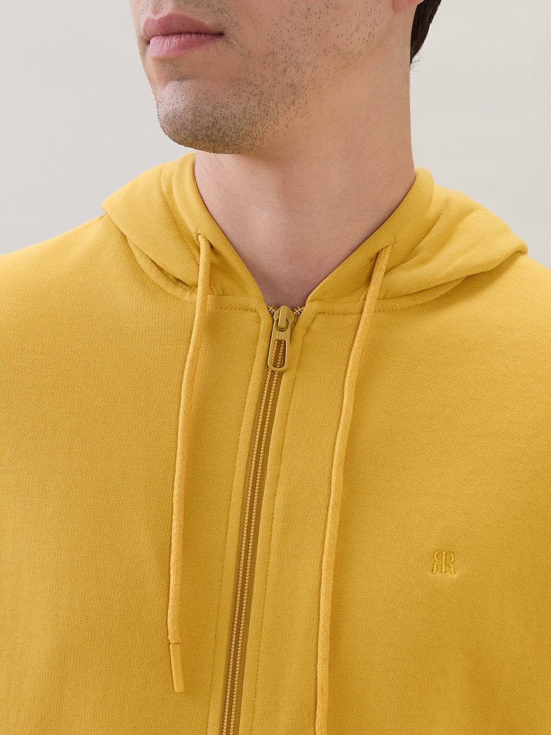Raymond Men Yellow Regular Fit Solid Sweatshirt