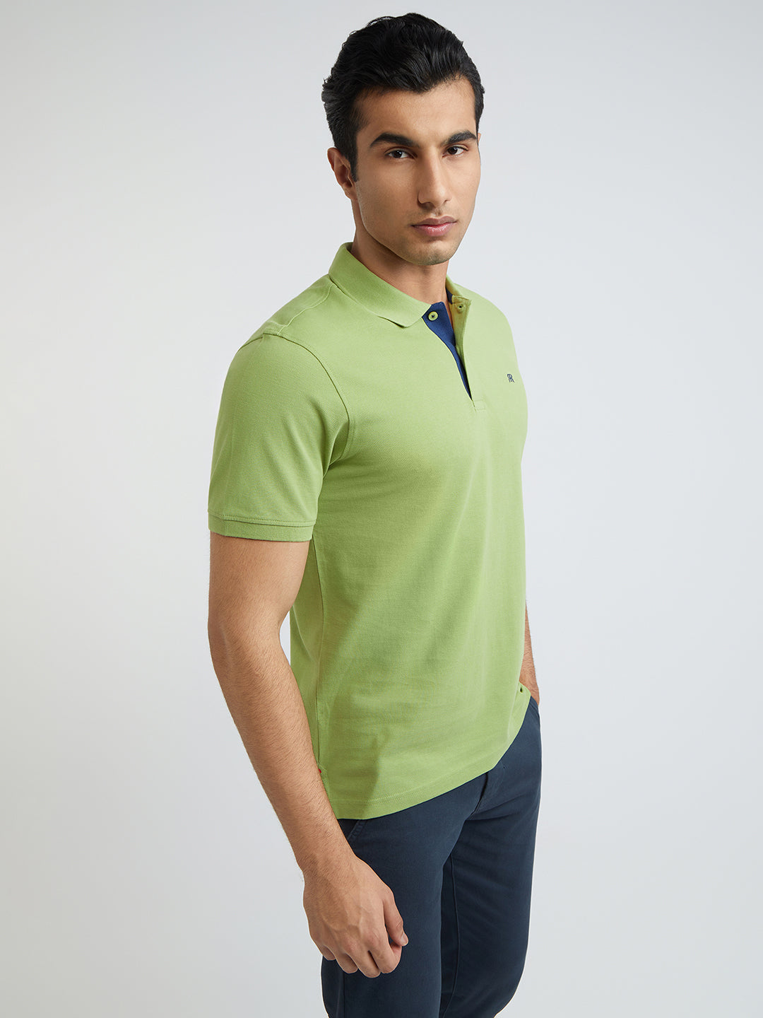 Raymond Green Solid Modern Fit Cotton T-Shirt