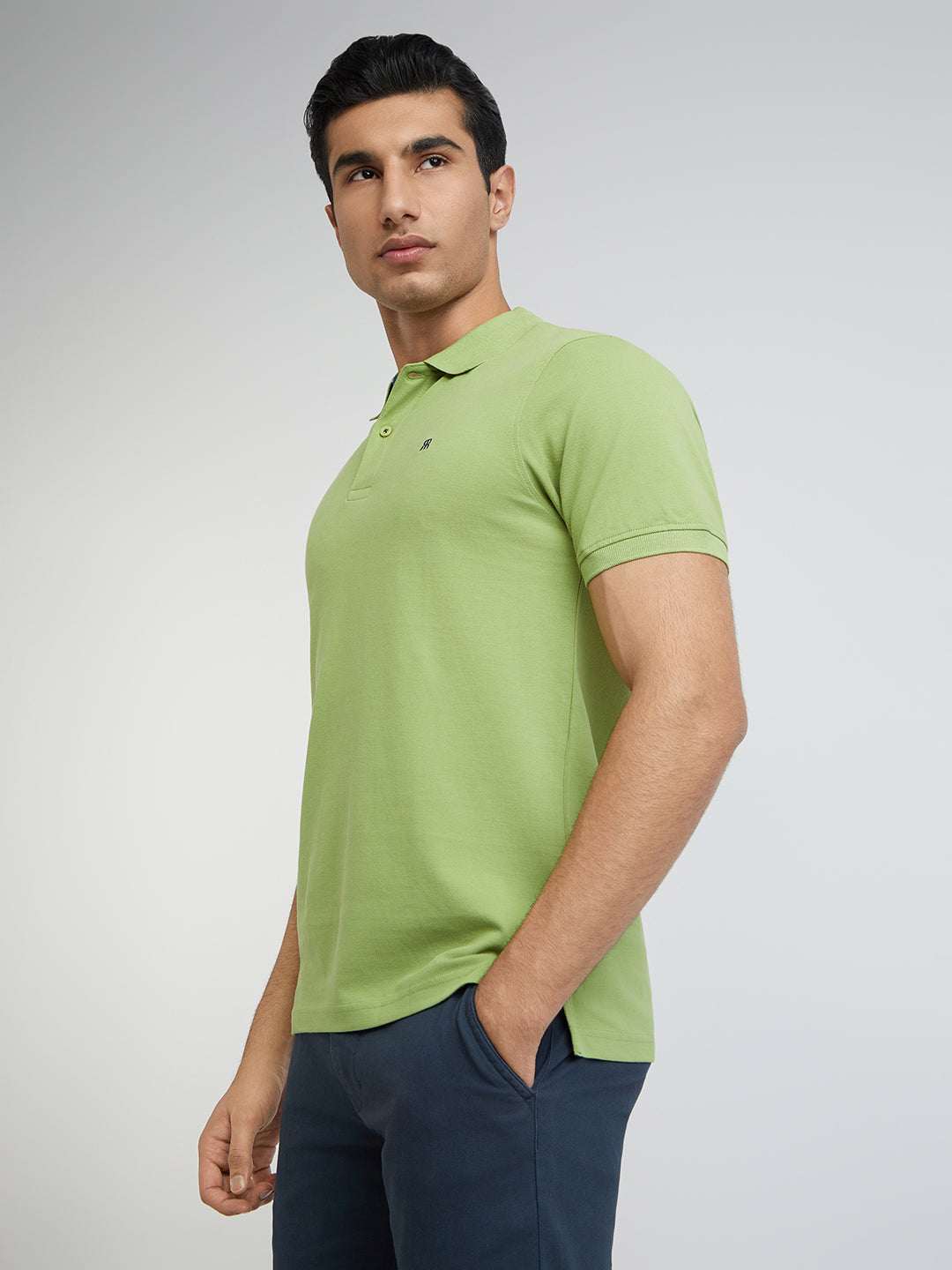 Raymond Green Solid Modern Fit Cotton T-Shirt