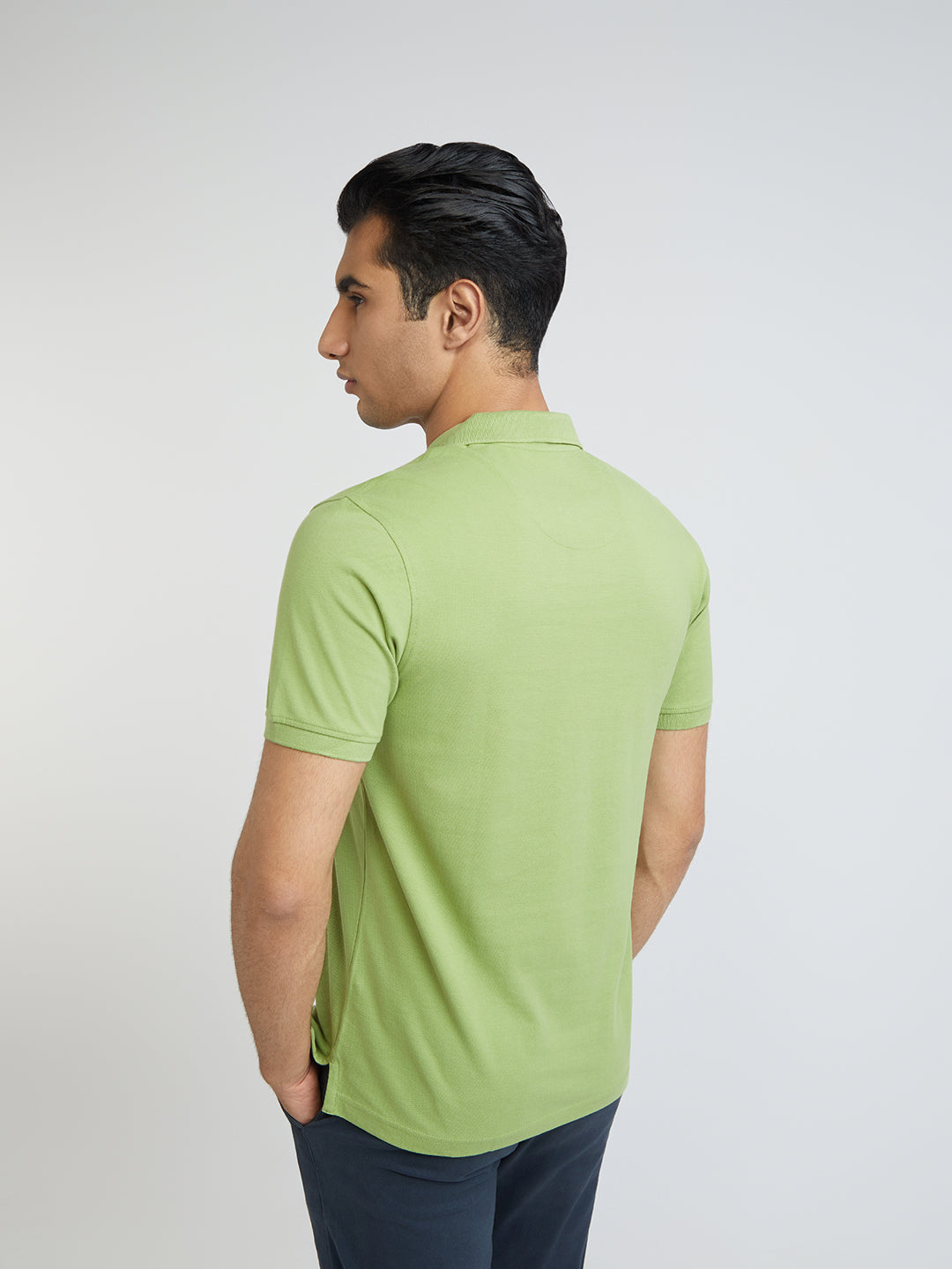 Raymond Green Solid Modern Fit Cotton T-Shirt