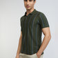 Raymond Men Green Stripe Modern Fit Cotton T-Shirt