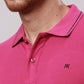 Raymond Men Red Solid Contemporary Fit Cotton T-Shirt