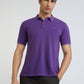 Raymond Purple Solid Contemporary Fit Half Sleeve Cotton T-Shirt