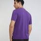 Raymond Purple Solid Contemporary Fit Half Sleeve Cotton T-Shirt