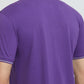 Raymond Purple Solid Contemporary Fit Half Sleeve Cotton T-Shirt