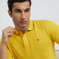 Raymond Yellow Solid Contemporary Fit Cotton T-Shirt