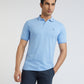 Raymond Blue Solid Modern Fit Half Sleeve Cotton T-Shirt