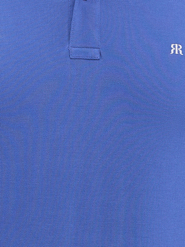 Raymond Men Blue Modern Fit Solid Polo Neck Collar T-Shirt