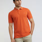 Raymond Orange Solid Modern Fit Half Sleeve Cotton T-Shirt