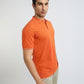 Raymond Orange Solid Modern Fit Half Sleeve Cotton T-Shirt