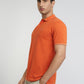 Raymond Orange Solid Modern Fit Half Sleeve Cotton T-Shirt