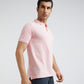 Raymond Pink Solid Modern Fit Half Sleeve Cotton T-Shirt