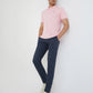 Raymond Pink Solid Modern Fit Half Sleeve Cotton T-Shirt