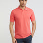 Raymond Red Solid Modern Fit Half Sleeve Cotton T-Shirt