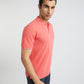 Raymond Red Solid Modern Fit Half Sleeve Cotton T-Shirt