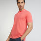 Raymond Red Solid Modern Fit Half Sleeve Cotton T-Shirt