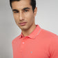 Raymond Red Solid Modern Fit Half Sleeve Cotton T-Shirt