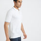 Raymond White Solid Modern Fit Half Sleeve Cotton T-Shirt