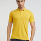 Raymond Yellow Solid Modern Fit Half Sleeve Cotton T-Shirt