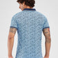 Raymond Blue Printed Modern Fit Cotton T-Shirt