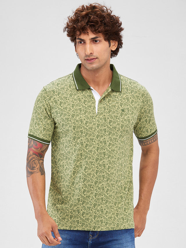 Raymond Green Printed Modern Fit Cotton T-Shirt