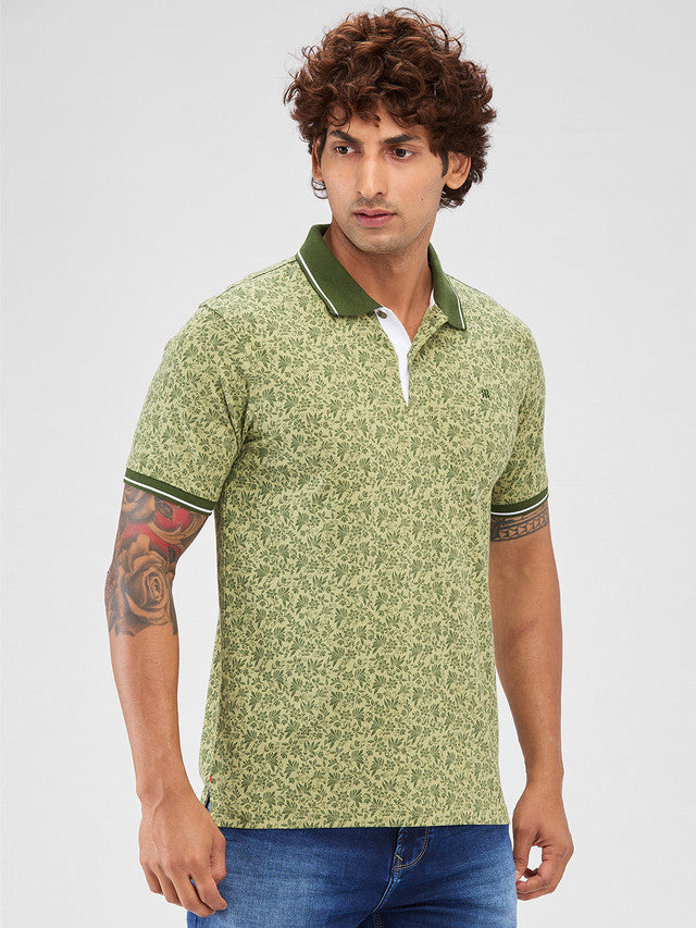 Raymond Green Printed Modern Fit Cotton T-Shirt