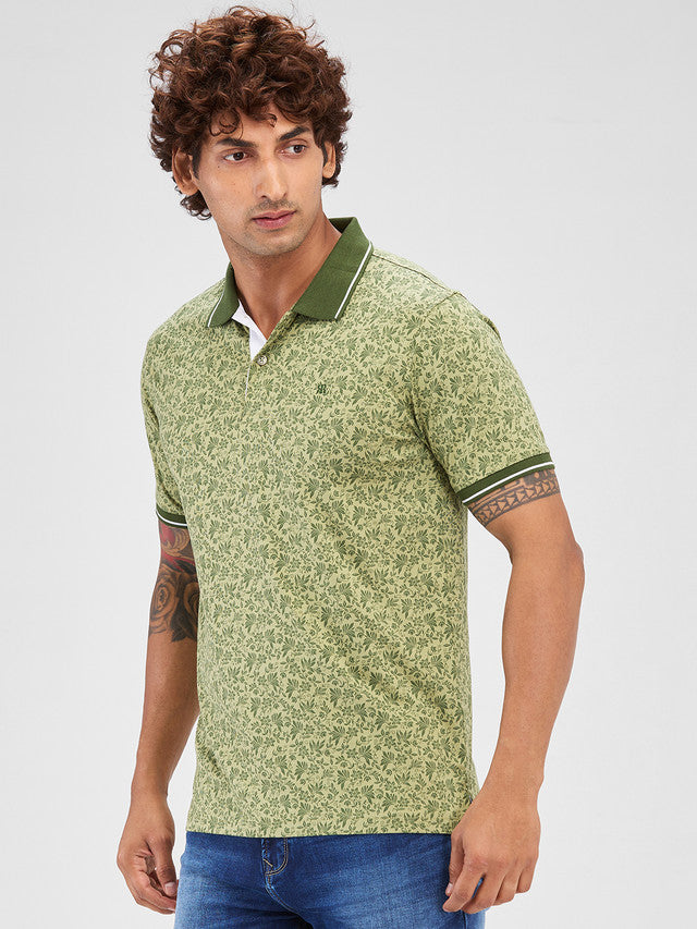 Raymond Green Printed Modern Fit Cotton T-Shirt