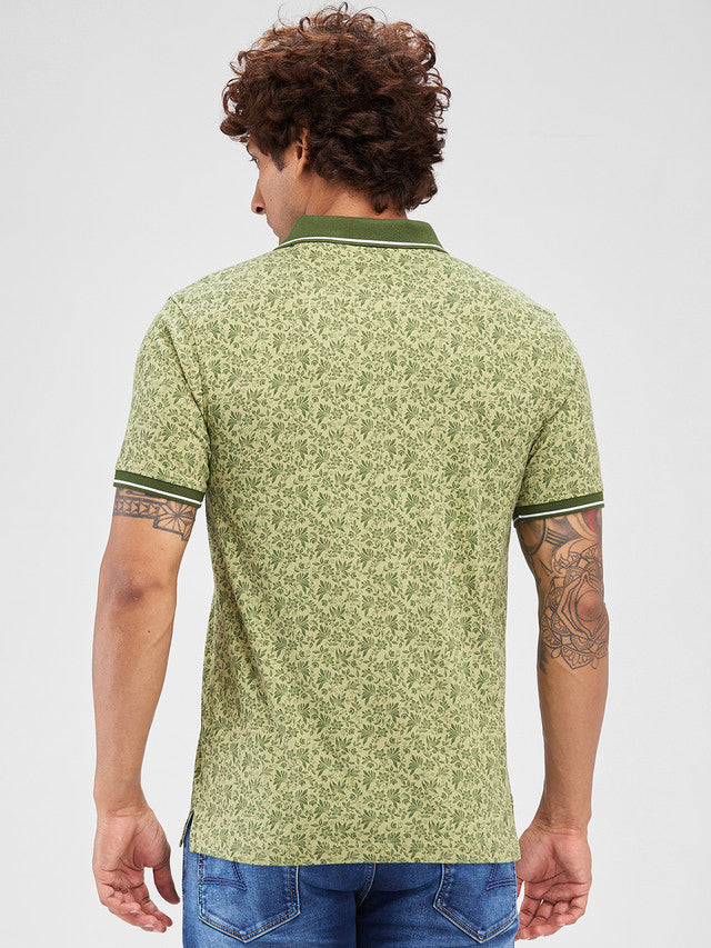 Raymond Green Printed Modern Fit Cotton T-Shirt