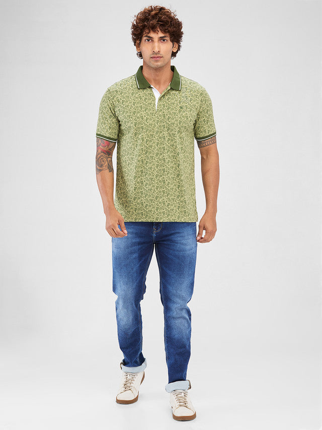 Raymond Green Printed Modern Fit Cotton T-Shirt