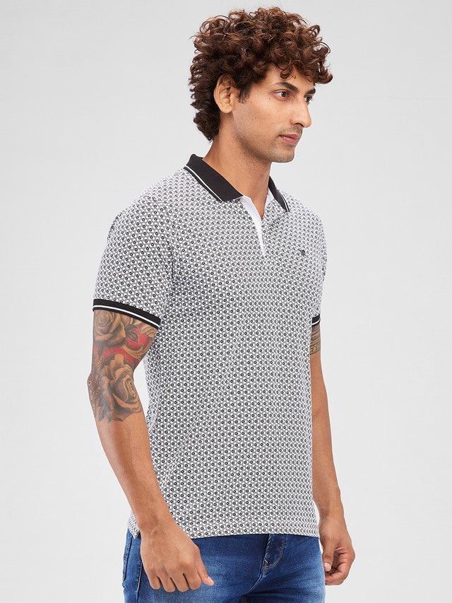 Raymond Black Printed Modern Fit Cotton T-Shirt