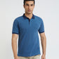 Raymond Blue Structure Modern Fit Half Sleeve Cotton T-Shirt