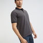 Raymond Grey Structure Modern Fit Half Sleeve Cotton T-Shirt