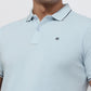 Raymond Men Blue Modern Fit Solid Polo Neck Collar T-shirt