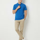 Raymond Men Blue Modern Fit Solid Polo Neck Collar T-shirt