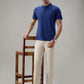 Raymond Men Blue Modern Fit Solid Polo Neck Collar T-Shirt