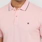 Raymond Men Red Modern Fit Solid Polo Neck Collar T-shirt