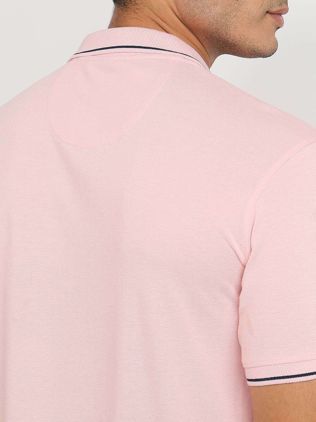 Raymond Men Red Modern Fit Solid Polo Neck Collar T-shirt