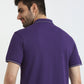 Raymond Men Purple Modern Fit Solid Polo Neck Collar T-Shirt