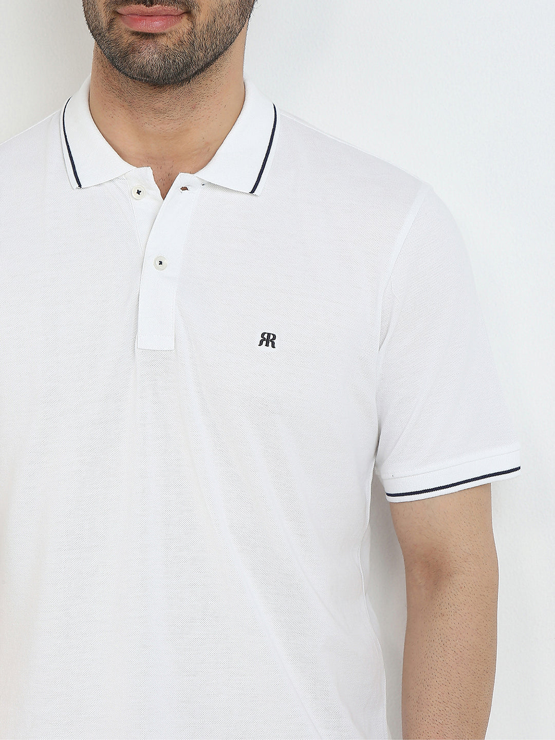 Raymond Men White Modern Fit Solid T-Shirt