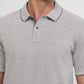 Raymond Men Grey Modern Fit Solid Polo Neck Collar T-shirt