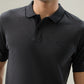 Raymond Men Black Modern Fit Solid Polo Neck Collar T-Shirt
