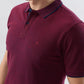 Raymond Men Maroon Modern Fit Solid Polo Neck Collar T-shirt