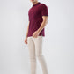Raymond Men Maroon Modern Fit Solid Polo Neck Collar T-shirt