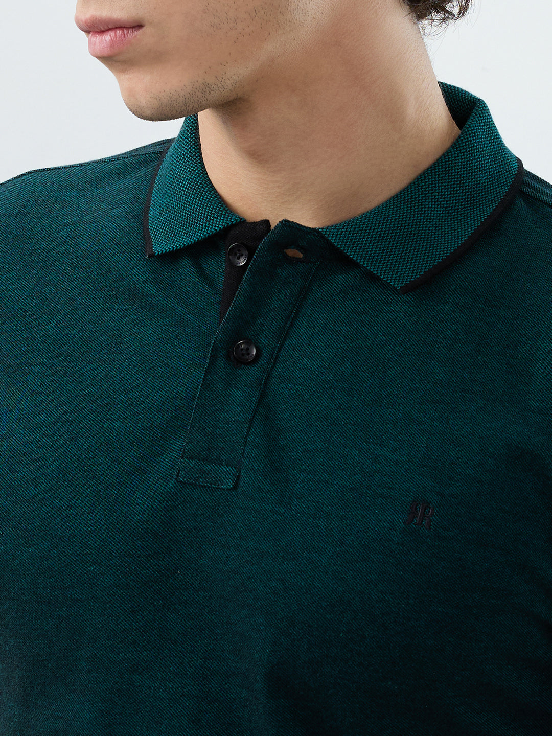 Raymond Men Green Modern Fit Solid T-Shirt