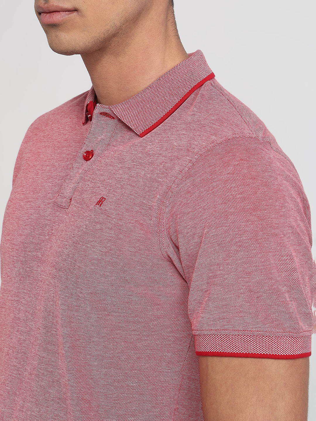 Raymond Men Red Modern Fit Solid T-shirt
