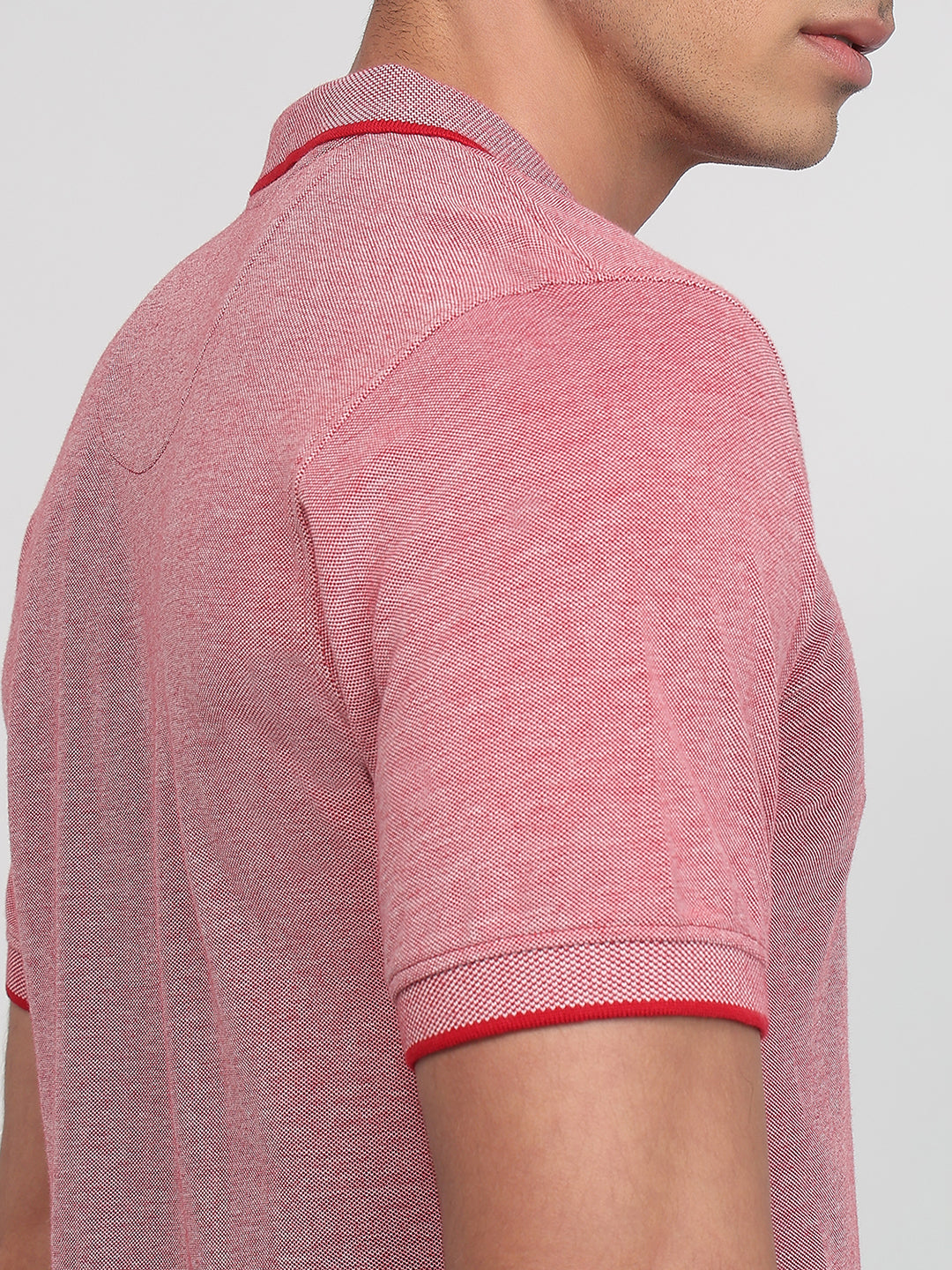 Raymond Men Red Modern Fit Solid T-shirt